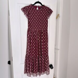 Zunie Size 12 Kids Burgundy and Gold Dress